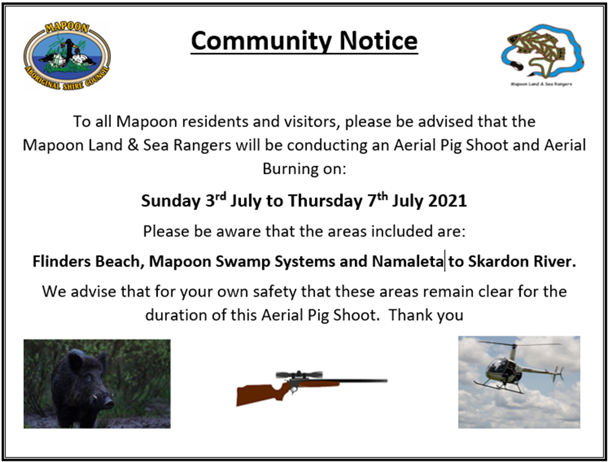 Mapoon Aerial Shooting & Burning | Mapoon Aboriginal Shire Council