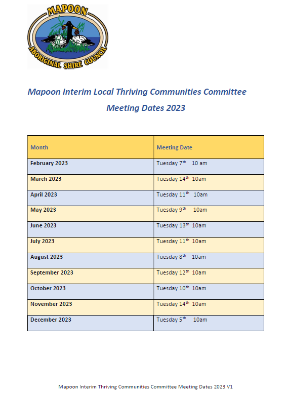 LTC Meeting Calendar 2023